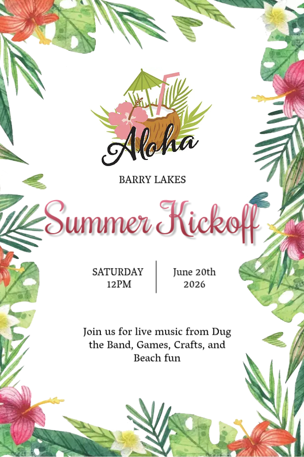 Barry Lakes Recreation - Summer Kickoff Luau