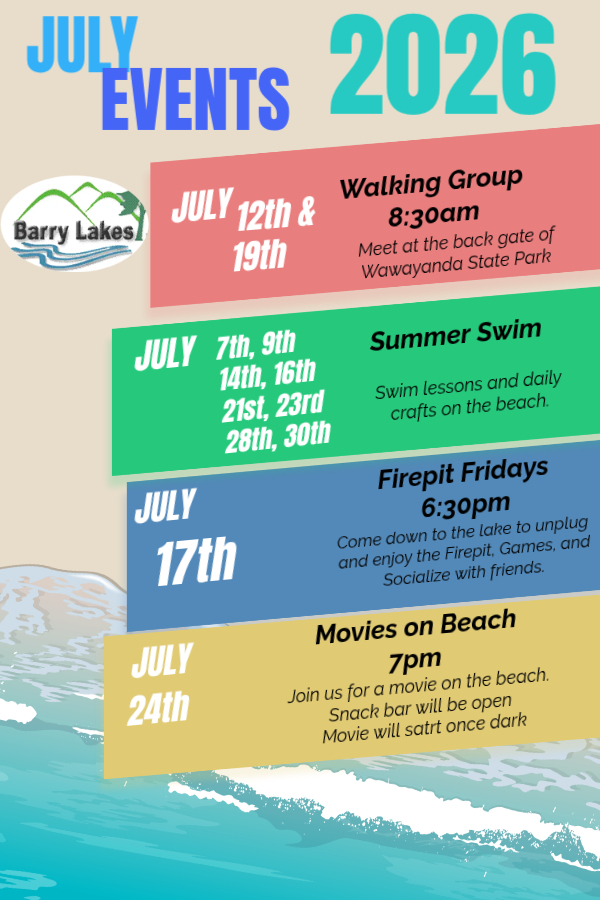 Barry Lakes Recreation - Barry Lakes July 2026 Events